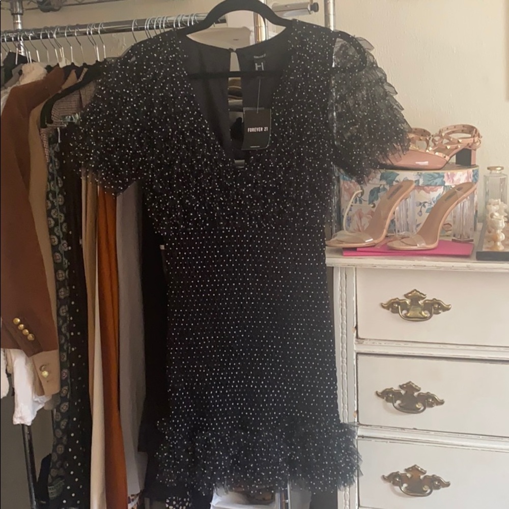 Black & White Polkadot Party Dress